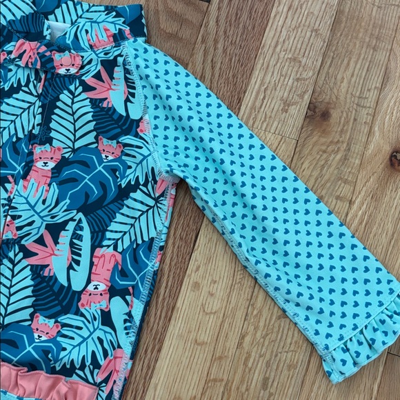 UV SKINZ BABY GIRL ONE PIECE LONG SLEEVE BATHING SUIT SUN AND SWIM 2T TIGER - Picture 3 of 5